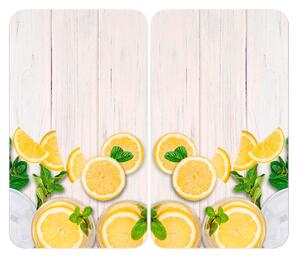 Edzett üveg tűzhely fedőlap szett 2 db-os 52x30 cm Lemons – Wenko