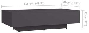 VidaXL szürke forgácslap dohányzóasztal 115 x 60 x 31 cm