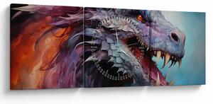 Kép - Egy sárkány illusztrációja (órával) (90x30 cm)