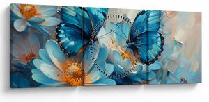 Kép - Kék pillangók (órával) (90x30 cm)