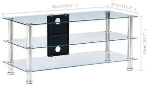 VidaXL átlátszó edzett üveg TV-állvány 90 x 40 x 40 cm