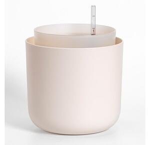 Plastia Tolita önöntöző virágtartó, bézs, átmérő: 19 cm