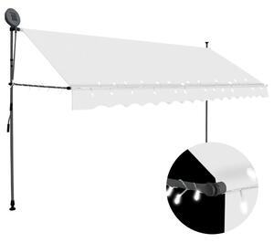 VidaXL krémszínű kézzel kihúzható LED-es napellenző 400 cm