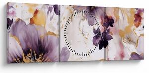 Kép - Akvarell virágok (órával) (90x30 cm)