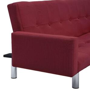 VidaXL 282225 Sofa Bed with Armrest Wine Red Polyester
