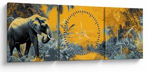 Kép - Elefánt a természetben (órával) (90x30 cm)