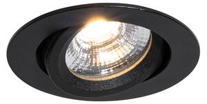 Süllyesztett spotlámpa fekete dönthető 8,2 cm LED-del, Dim to Warm IP54 Ultra Slim - Pupil