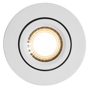 6 darabos süllyesztett spotlámpa készlet fehér dönthető 6,5 cm LED-del IP54 Ultra Slim - Pupil