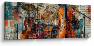 Kép - Hangszerek (órával) (90x30 cm)