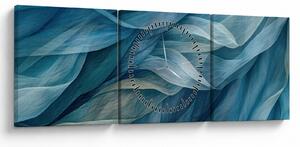 Kép - Kék és fehér fodrok (órával) (90x30 cm)