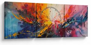 Kép - Színes absztrakció (órával) (90x30 cm)