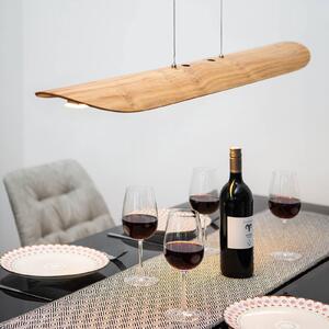 Elobra LED függő lámpa Colombia XL, kőris tölgy natúr, dimmelhető, Világos fa, Nappali / Étkező, Fa, Modern