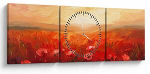 Kép - Mező pipacsok (órával) (90x30 cm)