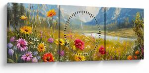 Kép - Festett táj (órával) (90x30 cm)