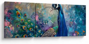 Kép - Festmény egy páva (órával) (90x30 cm)