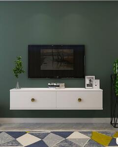 Hanah Home TV Stand White Gold Zuzu 120 - White, Gold