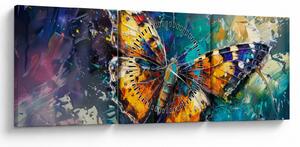 Kép - Pillangó, olajfestmény (órával) (90x30 cm)