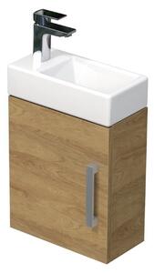 Fürdőszoba szekrény mosdóval SAT Cube Way 1 40x47,5x20 cm tölgy Hickory matrac CUBE320401DDH