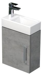 Fürdőszoba szekrény mosdóval SAT Cube Way 40x47,5x20 cm betonszőnyeg CUBE320401DBE