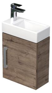 Fürdőszoba szekrény mosdóval SAT Cube Way 40x47,5x20 cm tölgy Wellington matrac CUBE320401DDW