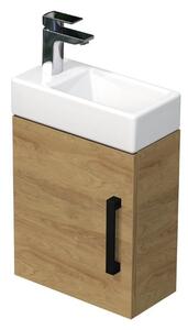 Fürdőszoba szekrény mosdóval SAT Cube Way 40x47,5x20 cm tölgy Hickory matrac CUBE320401DCDH