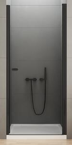New Trendy New Soleo Black zuhanyajtók 70 cm dönthető fekete félfényes/átlátszó üveg D-0209A