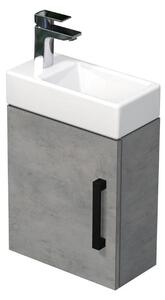 Fürdőszoba szekrény mosdóval SAT Cube Way 40x47,5x20 cm betonszőnyeg CUBE320401DCBE