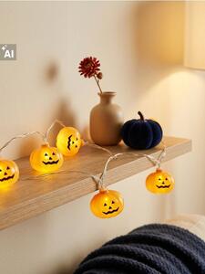 Sinsay - Halloween LED fényfüzér tök mintával - narancs