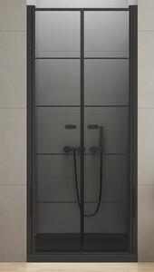 New Trendy New Soleo Black zuhanyajtók 90 cm dönthető fekete félfényes/üveg mintával D-0281A