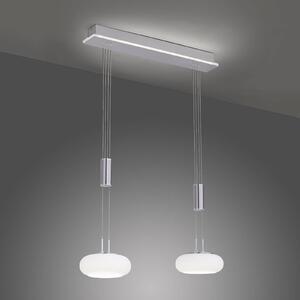 Q-Smart-Home Paul Neuhaus Q-ETIENNE LED függőlámpa, 2 izzós, dimmelhető, Alu / szürke / cink, Nappali / Étkező, fém, Modern