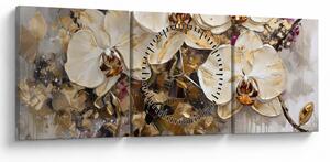 Kép - Orchideák (órával) (90x30 cm)