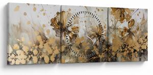 Kép - Absztrakt virágos festmény (órával) (90x30 cm)