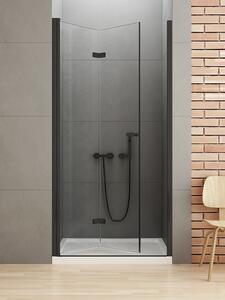 New Trendy New Soleo Black zuhanyajtók 80 cm összecsukható fekete félfényes/átlátszó üveg D-0221A