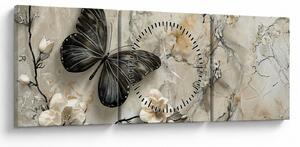 Kép - Márvány háttér pillangókkal (órával) (90x30 cm)