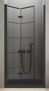 New Trendy New Soleo Black zuhanyajtók 90 cm összecsukható fekete félfényes/üveg mintával D-0283A