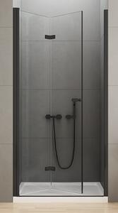New Trendy New Soleo Black zuhanyajtók 90 cm összecsukható fekete félfényes/átlátszó üveg D-0223A