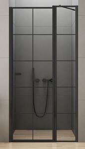New Trendy New Soleo Black zuhanyajtók 90 cm dönthető fekete félfényes/üveg mintával D-0293A
