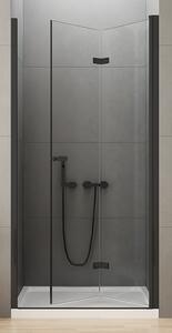 New Trendy New Soleo Black zuhanyajtók 90 cm összecsukható fekete félfényes/átlátszó üveg D-0224A