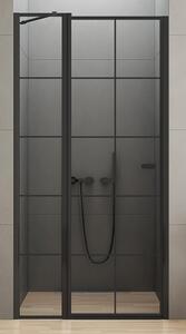 New Trendy New Soleo Black zuhanyajtók 90 cm dönthető fekete félfényes/üveg mintával D-0279A