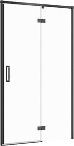 Cersanit Larga zuhanyajtók 120 cm dönthető fekete matt üveg/átlátszó üveg S932-126