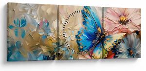 Kép - Virágok és pillangók festése (órával) (90x30 cm)