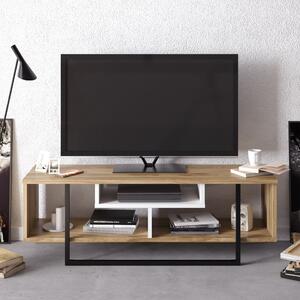 Hanah Home Asal (120) TV állvány - Tölgy, Fehér, Fekete