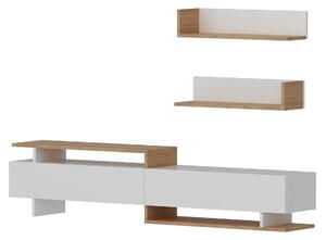 Hanah Home TV szekrény White Teak Ayaz - Fehér, Tík