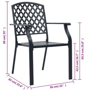 VidaXL 4 darab fekete acél kültéri szék rácsos dizájnnal