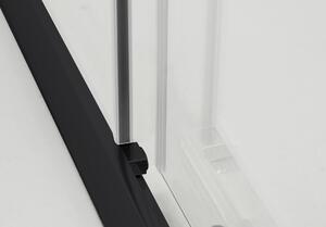 Hagser Ava zuhanyajtók 110 cm tolható fekete matt üveg/átlátszó üveg HGR14000021