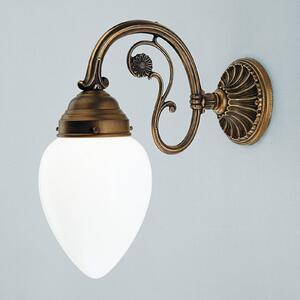 Berliner Messinglampen Berlini sárgaréz fali lámpa Mario, dimmelhető, Bronz / antik sárgaréz, Nappali / Étkező, Üveg, Antik