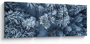Kép - Havas erdő (órával) (90x30 cm)