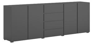 Komód Elbleve 105, Laminált forgácslap, 78x222x40cm, Fekete
