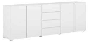 Komód Elbleve 105, Laminált forgácslap, 78x222x40cm, Fehér