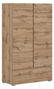 Könyvespolc Elbleve 106, Fiókokkal, Ajtókkal, Zárt, Laminált forgácslap, 150x89x40cm, Wotan tölgy